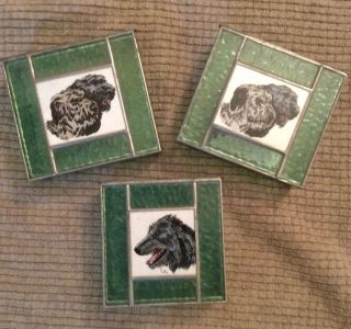 Irish Wolfhound Trophy Boxes Reverse Painted Glass