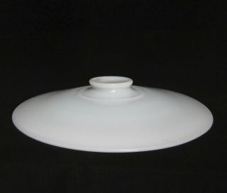 Vintage 10 " Milk Glass Saucer Lamp Light Shade Flat Industrial Modern Age