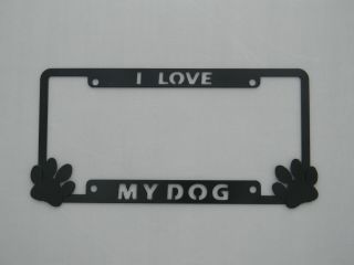 I Love My Dog With Paws License Frame