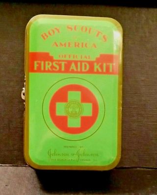 Vntg BSA Boy Scouts Of America Official First Aid Kit Johnson & Johnson EMPTY 2