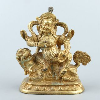 Chinese Exquisite Handmade Tibetan Buddha Beast Copper Statue