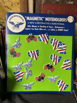 Vintage Bicentennial Rubber Magnetic Noteholder W/magnets Display Rare