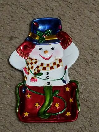 Christmas Christopher Radko Snowman Candy Dish