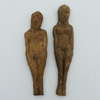 Antique Cambodian Shaman Male And Female Healing Figures