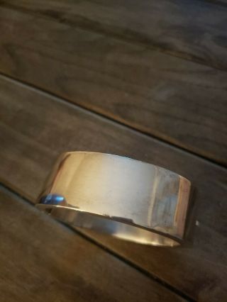 Vintage Taxco Sterling Silver Modernist Hinged Bangle Bracelet Heavy 101 Grams