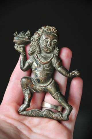 Antique Chinese Tibetan Gilt Copper Garuda Demon Ornament Figure