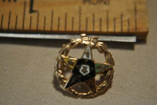 Vintage 10k Gold Order Of The Eastern Star Masonic Lapel Pin