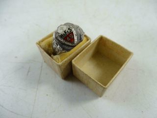 Vintage Catholic Private High School Class Sterling Silver Enamel Ring 1949 Old