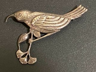 Vintage Gumps Cini Sterling Silver Bird Brooch Pin