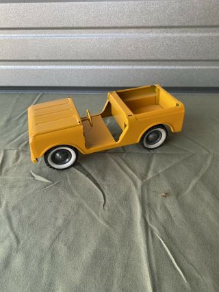 Vintage Yellow Tru Scale Ih International Scout Farm Toy.  Repaint/parts/builder