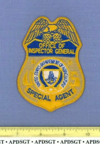 Us Dept Of Agriculture Oig Special Agent Washington Dc Federal Police Patch