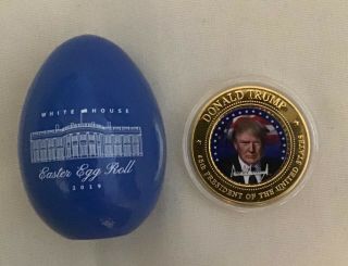 Trump Photo Coin,  2019 Easter Blue Egg White House Donald Melania Signature
