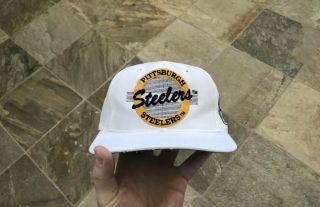 Rare Vintage Pittsburgh Steelers The Game Circle Logo Snapback Football Hat