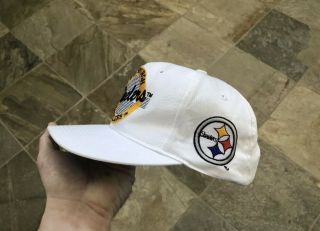 Rare Vintage Pittsburgh Steelers The Game Circle Logo Snapback Football Hat 3
