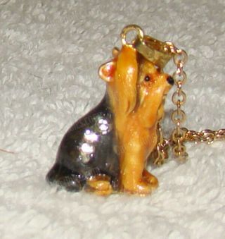 Yorkshire Terrier Charm,  Pendent (3361n) Pewter,  Australian Crystals (yorkie)