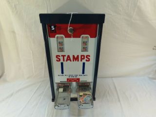 Vintage Shipman Us Post Office Stamp 2 Slot Vending Machine With Key