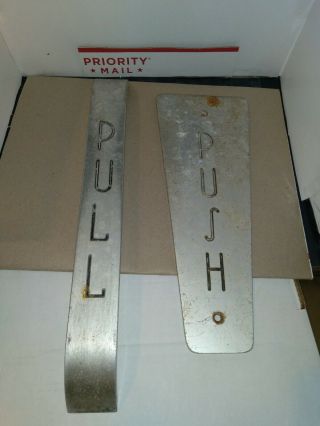 Vintage Set Of Door Handle Pull And Push Plate Artdeco 1930 