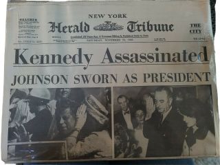 Jfk (john F.  Kennedy) Assassination Newspaper