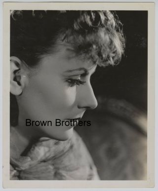 Vintage 1930s Hollywood Gorgeous Greta Garbo Profile Portrait Dbw Photo - Bb