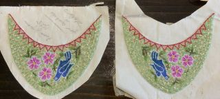 Antique / Vintage Peranakan / Straits Bead Embroidered Slipper Forms