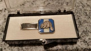 Vintage Bsa Boy Scout Of America Tie Bar Clip Beaver Sterling Case