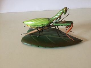 Wooden Hand Carved And Hand Painted Bug Praying Mantis