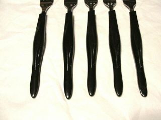 5 Vintage CUTCO DINNER Forks Black Dark Handles 8 1/4 