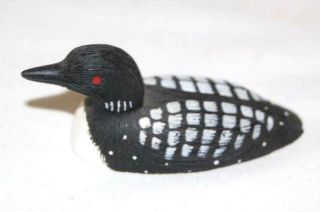 Jennings Decoy Co.  Black Common Loon Miniature Signed Decoy Hand Painted