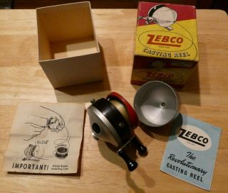 Zebco Fishing Reel - Zero Hour Bomb,  Red Spinner Head,  Box & Paperwork