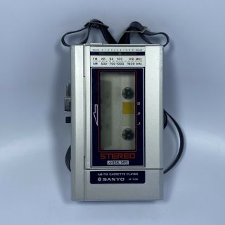 Vintage Sanyo M - G30 AM/FM Cassette Player w/ Case,  Strap,  & Instructions 2