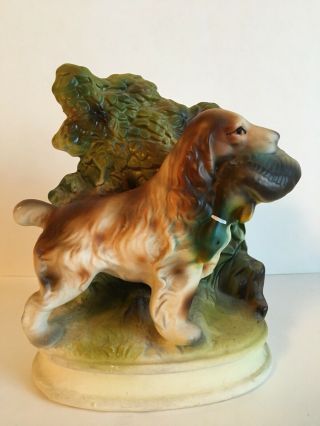 Vintage A - L Creations Porcelain Spaniel Hunting Dog With Duck Figurine Japan