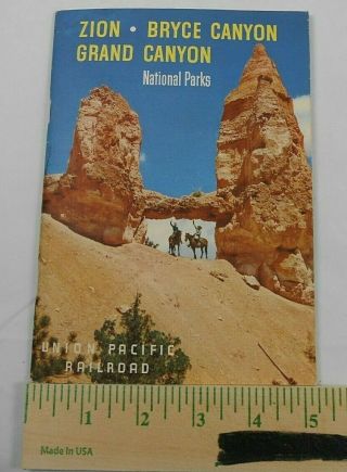 Vintage Union Pacific Railroad Brochure Zion Bryce Canyon National Parks