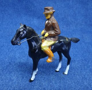 Vintage Metal Black Horse Rider English Saddle Figure Souvenir Pinehurst Nc Usa