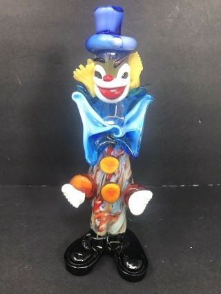 Murano Art Glass Clown Hand Made In Italy Vintage Antique Collectable 9” Euc