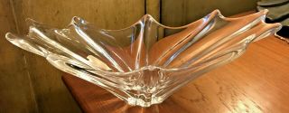 Large Vintage Daum France Art Glass Vase Bowl Vessel Signed