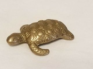 Vintage Miniature Brass Sea Turtle Figurine Collectible