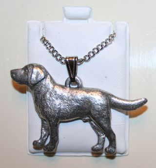 Labrador Retriever Lab Standing Fine Pewter Pendant W Chain Necklace Usa Made