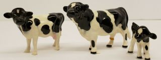 Hagen Renaker Miniature Holstein Bull Repaired Cow & Calf Ceramic Figurine Set