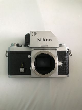 Vintage Nikon F Camera Body With An Ftn Phonomic Finder.  With Case