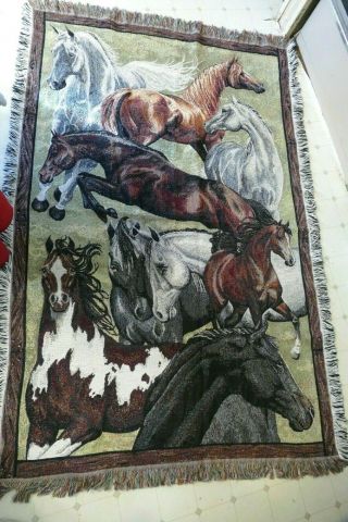 Large Gorgeous Horse Throw / Tapestry 45 X 67 
