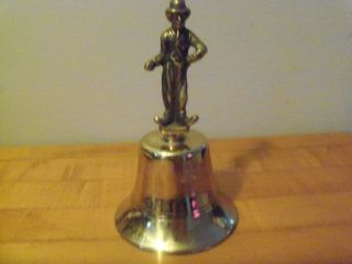 Vintage Charlie Chaplin Figure In Brass Bell 6 " Tall - - - - Missing Cane