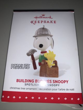 Hallmark 2015 Spotlight On Snoopy Ornament Building Buddies Snoopy 18