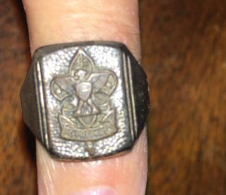 Vintage Sterling Silver Boy Scouts Be Prepared Ring Size 8