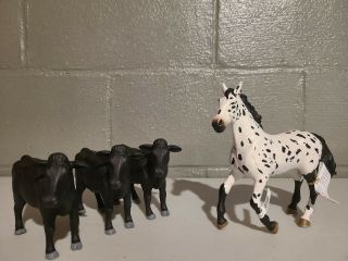 Collecta Large Horse And Black Angus Cows