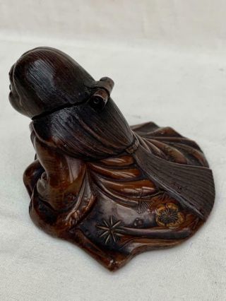 19th Century Japanese Bronzed Spelter Figural Inkwell.