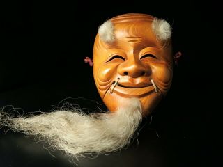 Japanese Handmade OKINA mask noh kyougen kagura demon mask bugaku 2