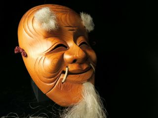 Japanese Handmade OKINA mask noh kyougen kagura demon mask bugaku 3