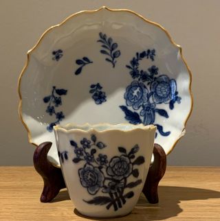 Fine Qianlong Chinese Export Porcelain Blue & White Tea Bowl & Saucer C1750 - 70