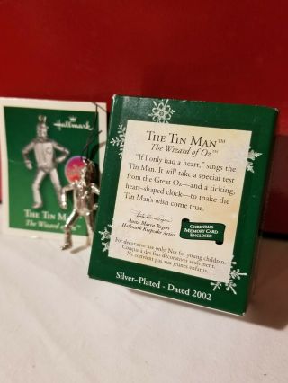 Hallmark Keepsake Miniature The Tin Man Wizard Of Oz - Christmas Ornament 2002