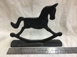 Vintage Cast Iron Rocking Horse Door Stop Mail Box Topper